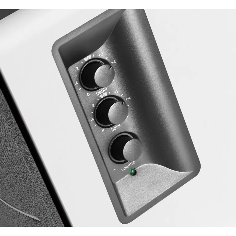 Edifier R1280T 2.0 Bookshelf Speakers, RCA, 0.5-inch Tweeters, 4-inch Drivers, 42W (RMS), Control Knobs and Remote Control, Whit