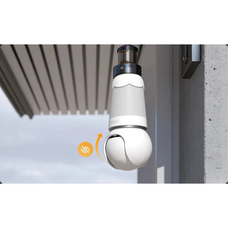 Imou Bulb Cam 5MP, full color night vision Bulb & Camera 2-in-1 5MP, 340°Pan & 0-90°Tilt, 5MP progressive CMOS, H.265, micro SD(