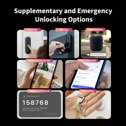 Aqara Smart Lock U200 (Offline, Black): Model No: EL-D02D SKU No: AD040EUB02 - 3