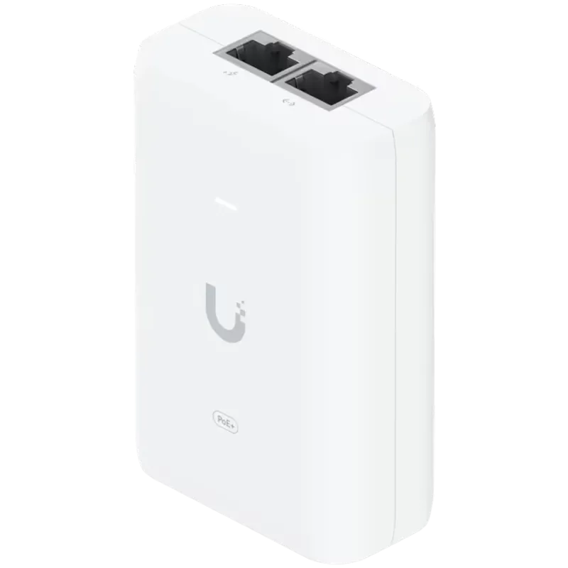 Ubiquiti U-POE+ adapter 30W, powers UniFi PoE+ devices, reduce dependency on PoE switch power, Contains RJ45 data input, AC cabl