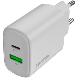 CANYON charger OnCharge 250 25W 1xPD 1xQC EU White - 4
