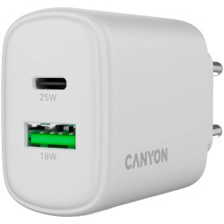CANYON charger OnCharge 250 25W 1xPD 1xQC EU White - 5