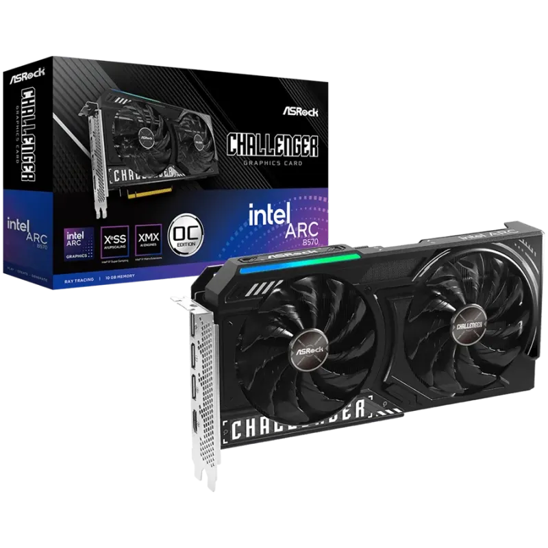 ASROCK Intel Arc B570 Challenger OC 10GB GDDR6 160-bit HDMI 3x DP - 1