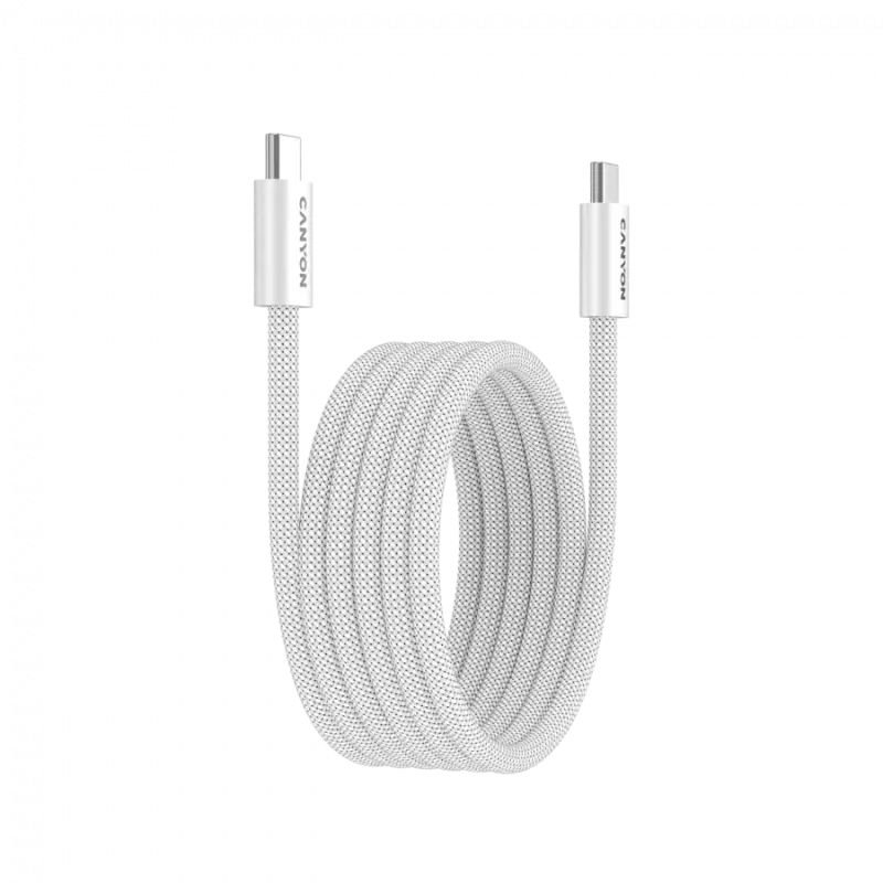 CANYON cable OnWire 60MG C-C 60W Magnet Braided 1m White - 1