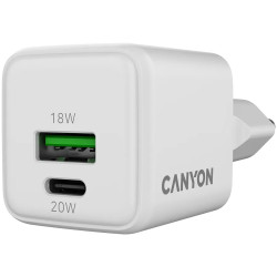 CANYON charger CU20AC GaN 20W 1xPD 1xQC EU White - 3