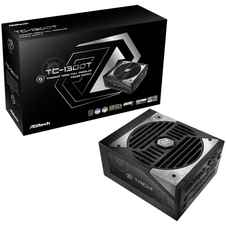 Asrock TC-1300T, 1300W, 80 Plus Titanium, Fully Modular PSU, Japanese Capacitors, 2x EPS 12V CPU(4+4pin), 2x PCIe5.1 (12+4pin), 