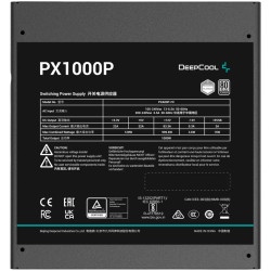 DeepCool PX1000-P, 1000W, 80 Plus PLATINUM, Fully Modular, Flat Black Cables, 135mm FDB Fan, Fluid Dynamic Bearing, 150x160x86mm