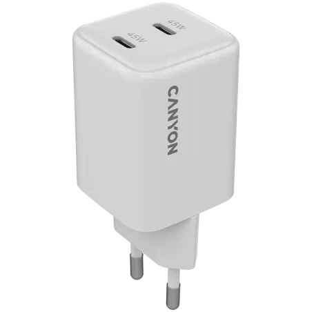 CANYON charger CU45CC GaN 45W 2xPD EU White - 1