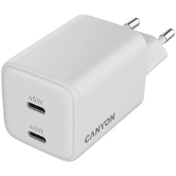 CANYON charger CU45CC GaN 45W 2xPD EU White - 4