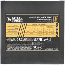 Super Flower Leadex III Gold 1000W ATX 3.1, 80 Plus Gold, Fully Modular, Flat Black Cables, 140mm Fan, 150mmx150mmx86mm, 7 Year 