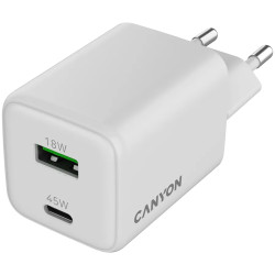 CANYON charger CU45AC GaN 45W 1xPD 1xQC EU White - 4