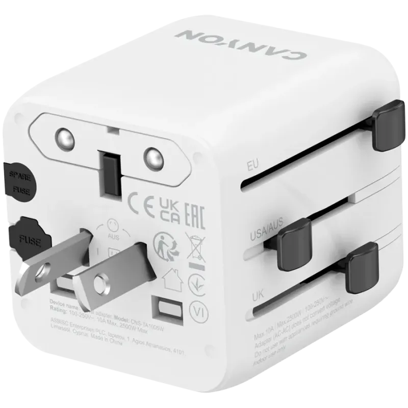 CANYON Travel Adapter OnTour One EU/UK/US/AUS White - 1