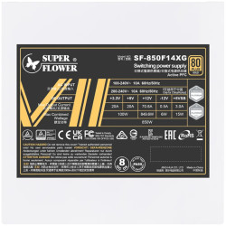 Super Flower Leadex VII XG 850W ATX 3.1, 80 Plus Gold, Fully Modular, Flat White Cables, 140mm Fan, 150mmx150mmx86mm, White, 10 