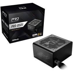 Asrock PRO-850G, 850W, 80 Plus GOLD, Non Modular PSU, 1x EPS 12V CPU(4+4pin), 2x PCIe (6+2pin), 2x 4-pin connectors, 4x SATA, OC
