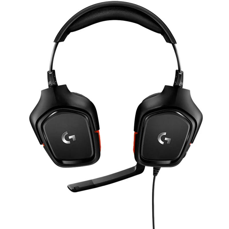 LOGITECH G332 Wired Gaming Headset - LEATHERETTE - BLACK/RED - 3.5 MM - 6