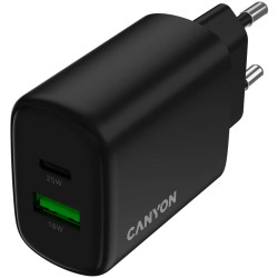 CANYON charger OnCharge 250 25W 1xPD 1xQC EU Black - 4