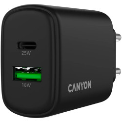 CANYON charger OnCharge 250 25W 1xPD 1xQC EU Black - 5