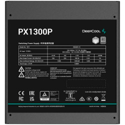 DeepCool PX1300-P, 1300W, 80 Plus PLATINUM, Fully Modular, Flat Black Cables, 135mm FDB Fan, Fluid Dynamic Bearing, 150x160x86mm