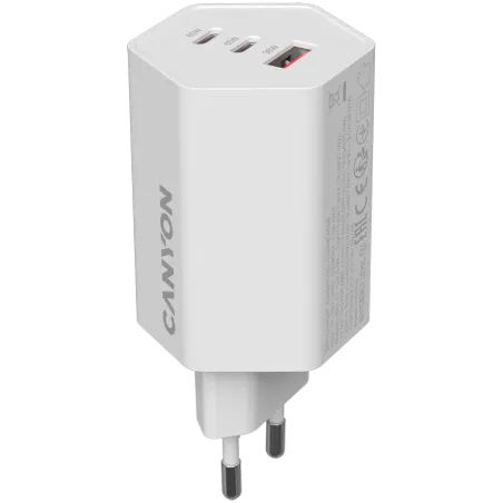 CANYON charger HEXAGON 65 GaN 65W 2xPD 1xQC EU White - 1