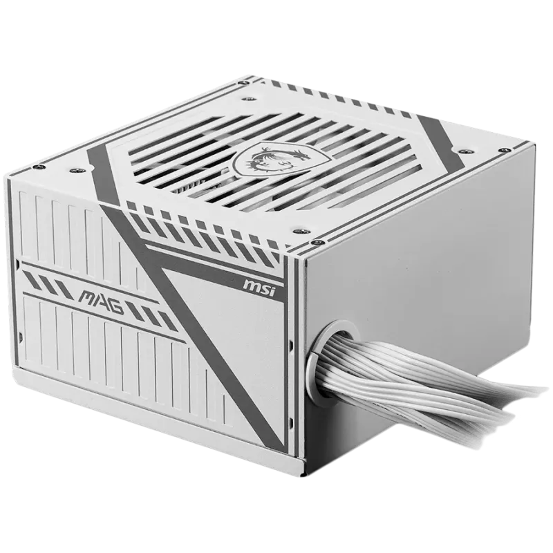 MSI MAG A650BNL WHITE Power Supply 650W, 80 PLUS Bronze, 120mm low noise Fan, Protections: OCP/OVP/OPP/OTP/SCP, Active PFC Desig