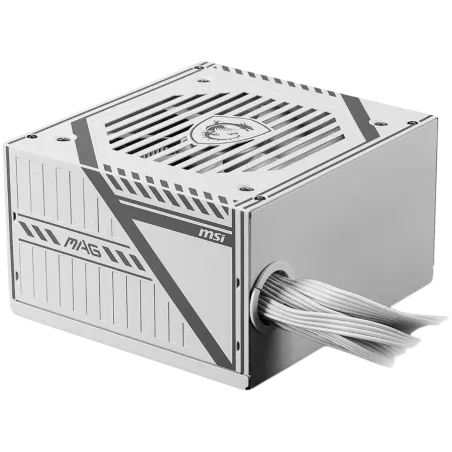 MSI MAG A650BNL WHITE Power Supply 650W, 80 PLUS Bronze, 120mm low noise Fan, Protections: OCP/OVP/OPP/OTP/SCP, Active PFC Desig