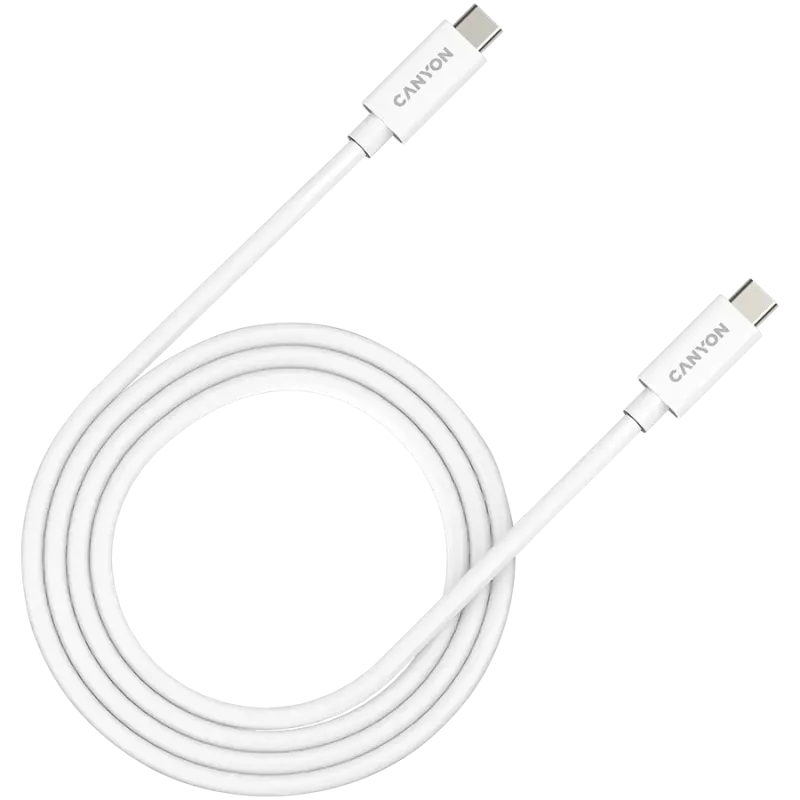 CANYON UC-44, cable, U4-CC-5A1M-E, USB4 TYPE-C to TYPE-C cable assembly 40G 1m 5A 240W(ERP) with E-MARK, CE, ROHS, white - 1