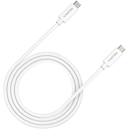 CANYON UC-44, cable, U4-CC-5A1M-E, USB4 TYPE-C to TYPE-C cable assembly 40G 1m 5A 240W(ERP) with E-MARK, CE, ROHS, white - 1