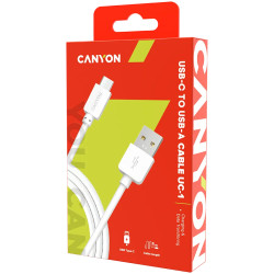 CANYON Type C USB Standard cable, 1M, White - 1