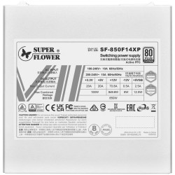 Super Flower Leadex VII Platinum PRO 850W ATX 3.1, 80 Plus Platinum, Fully Modular, Flat White Cables, 140mm Fan, 150mmx150mmx86