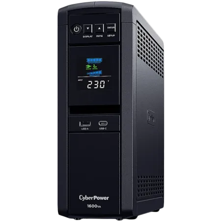 CyberPower UPS AVR,1600VA/1000W, Line-Interactive, LCD display, Sine Wave output (for Active PFC ), 6x Schuko, Runtime at 500W (