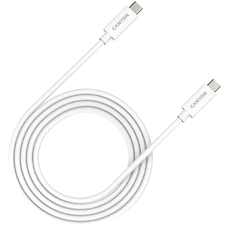 CANYON UC-42, cable, U4-CC-5A2M-E, USB4 TYPE-C to TYPE-C cable assembly 20G 2m 5A 240W(ERP) with E-MARK, CE, ROHS, white - 1