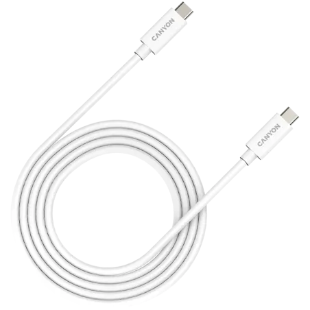 CANYON UC-42, cable, U4-CC-5A2M-E, USB4 TYPE-C to TYPE-C cable assembly 20G 2m 5A 240W(ERP) with E-MARK, CE, ROHS, white - 1