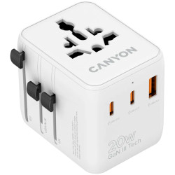 CANYON Travel Adapter OnTour 20 EU/UK/US/AUS 20W  White - 1