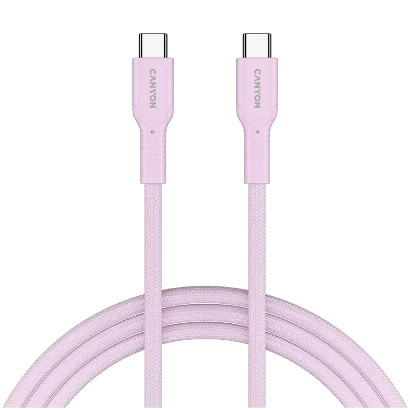 CANYON cable OnWire 60CL C-C 60W COLOR Braided 1m Pink - 1