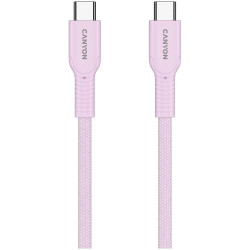 CANYON cable OnWire 60CL C-C 60W COLOR Braided 1m Pink - 3