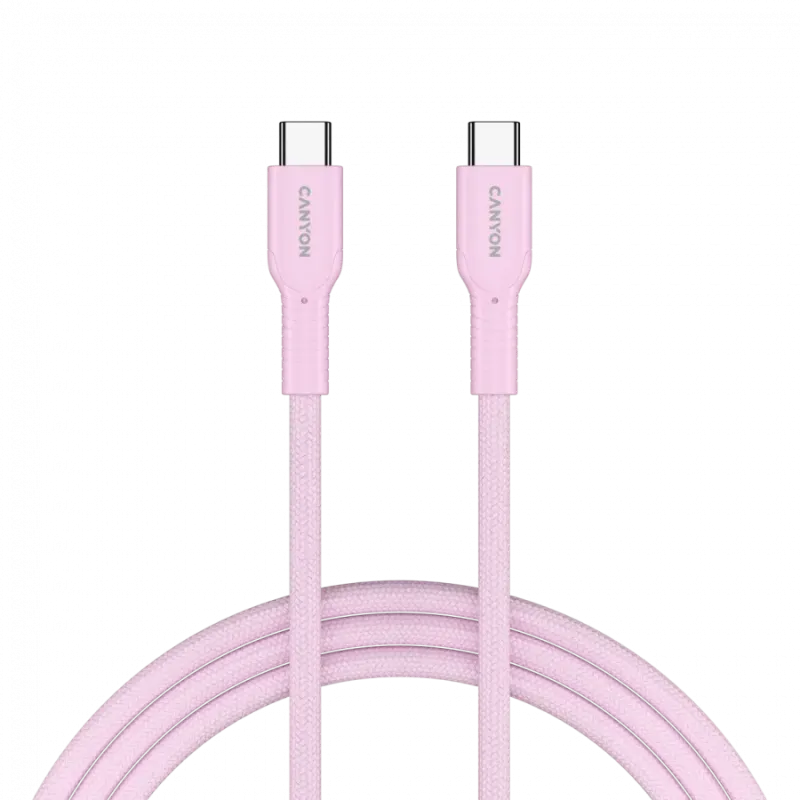 CANYON cable OnWire 60CL C-C 60W COLOR Braided 1m Pink - 1