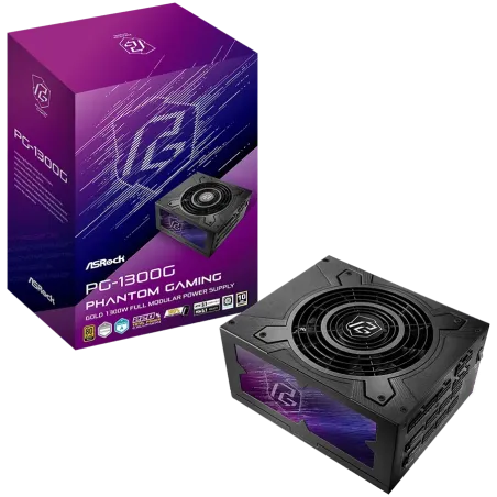 Asrock PG-1300G, 1300W, 80 Plus Gold, Fully Modular PSU, Japanese Capacitors, 2x EPS 12V CPU(4+4pin), 2x PCIe5.1 (12+4pin), 6x P