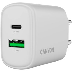 CANYON charger OnCharge 200 20W 1xPD 1xQC EU White - 5