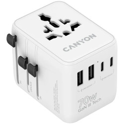 CANYON Travel Adapter OnTour 70 EU/UK/US/AUS 70W White - 1