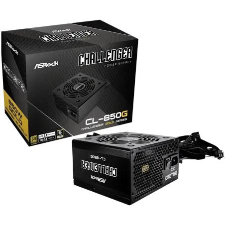Asrock CL-850G, 850W, 80 Plus GOLD, Non Modular PSU, 2x EPS 12V CPU(4+4pin), 4x PCIe (6+2pin), 2x 4-pin connectors, 4x SATA, OCP