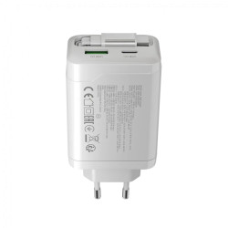CANYON charger OnCharge 65RC Build-In Cable USB-C 65W 1xPD 1xQC EU White - 5