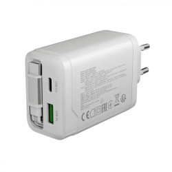 CANYON charger OnCharge 65RC Build-In Cable USB-C 65W 1xPD 1xQC EU White - 6