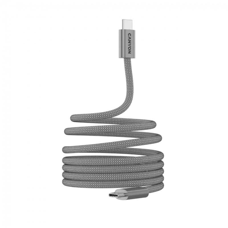 CANYON cable OnWire 60MG C-C 60W Magnet Braided 1m Light Grey - 1