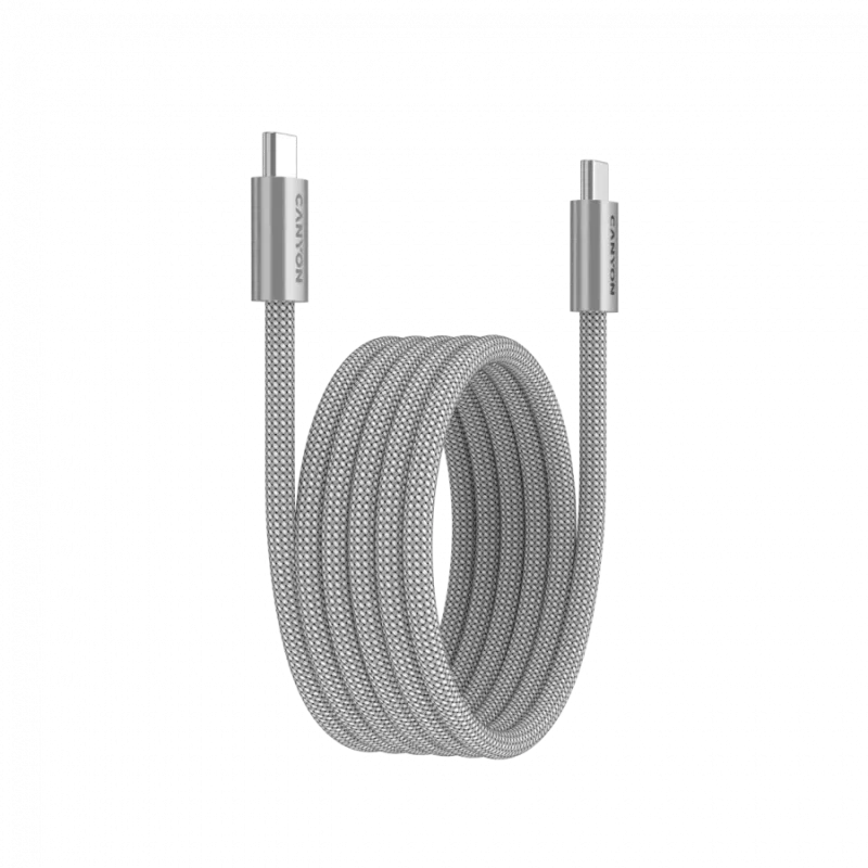 CANYON cable OnWire 60MG C-C 60W Magnet Braided 1m Light Grey - 1