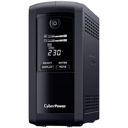 CyberPower UPS с AVR ,Line-Interactive, LCD display,700VA/390W, 4x Schuko, Runtime at 90W ( min ):33, Surge and Spike protection