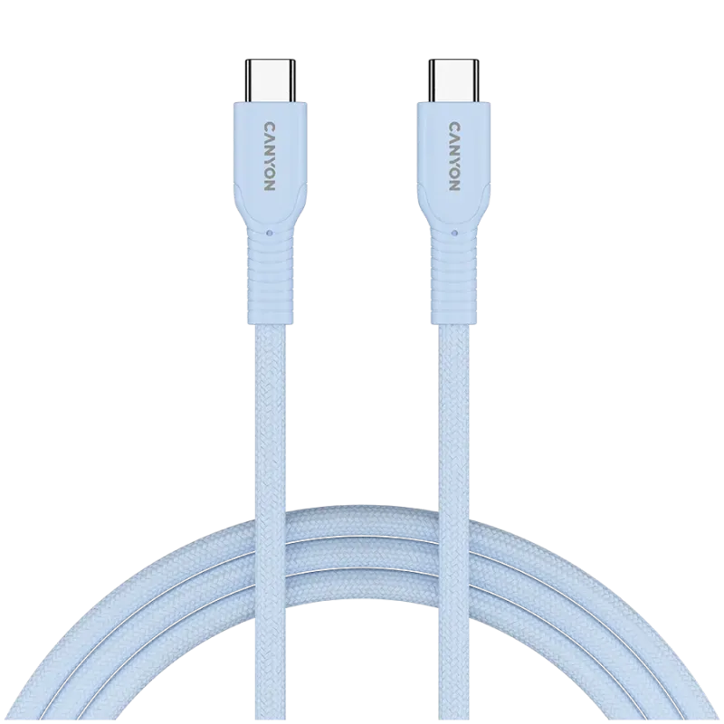 CANYON cable OnWire 60CL C-C 60W COLOR Braided 1m Light Blue - 1