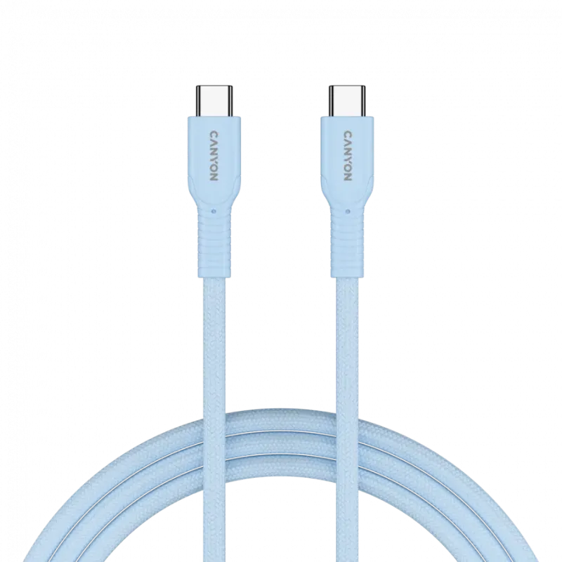 CANYON cable OnWire 60CL C-C 60W COLOR Braided 1m Light Blue - 1