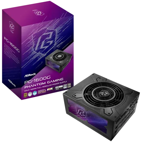 Asrock PG-1600G, 1600W, 80 Plus Gold, Fully Modular PSU, Japanese Capacitors, 2x EPS 12V CPU(4+4pin), 2x PCIe5.1 (12+4pin), 8x P