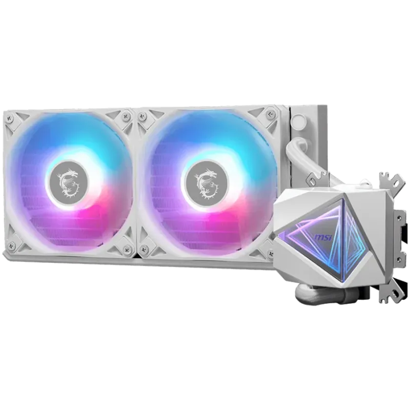 MSI MAG CORELIQUID I240 WHITE 2x 120mm ARGB Fans, Aluminium Radiator, Loop Dynamic Bearing, Intel LGA 1150/1151/1155/1156/1200/1