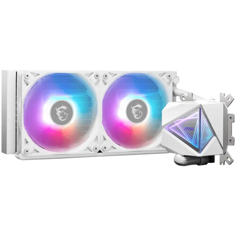 MSI MAG CORELIQUID I240 WHITE 2x 120mm ARGB Fans, Aluminium Radiator, Loop Dynamic Bearing, Intel LGA 1150/1151/1155/1156/1200/1